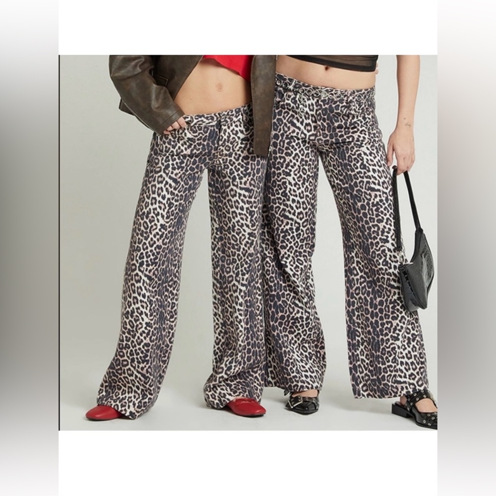Pacsun Casey Low Rise Baggy Jeans Leopard